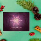Radiant Snowflake Glow – Elegant Violet Christmas カード