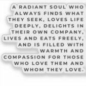 Radiant Soul Sticker –Inspiration, Joy & Self-Love シール (正面)