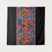 Radiant Spirit Animal Geometric Wall Tapestry タペストリー (正面(横))