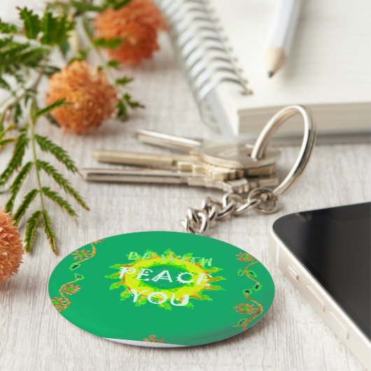 Radiant Sun:平和な日々のプリント キーホルダー (側面)