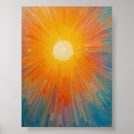 Radiant Sun Blazing Over a Vast Blue Sky ポスター