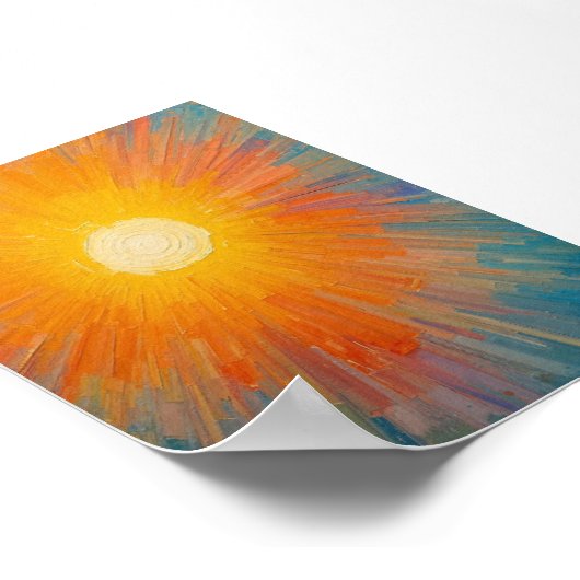 Radiant Sun Blazing Over a Vast Blue Sky ポスター (角)