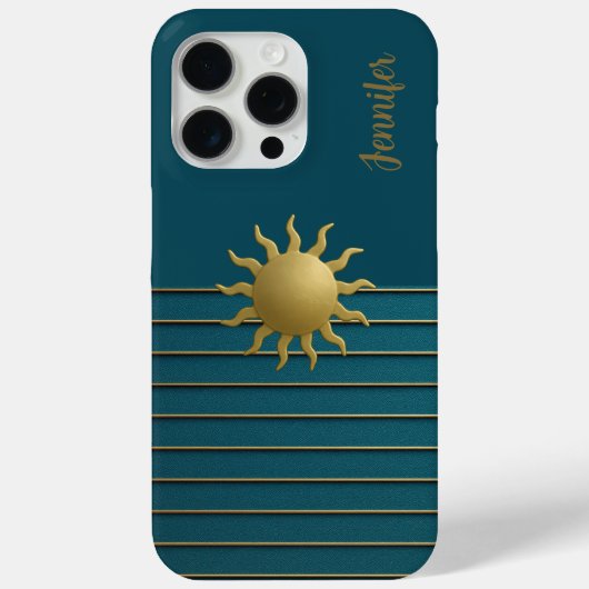 Radiant Sun onティール（緑がかった色） Case-Mate iPhoneケース (裏面)