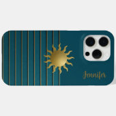 Radiant Sun onティール（緑がかった色） Case-Mate iPhoneケース (裏面 (横))