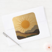 Radiant Sun Painting Images – A Timeless Symbol  スクエアシール (封筒)