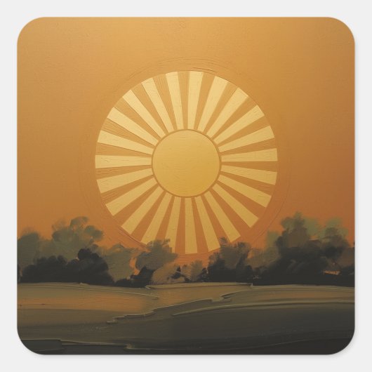 Radiant Sun Painting Images – A Timeless Symbol スクエアシール (正面)