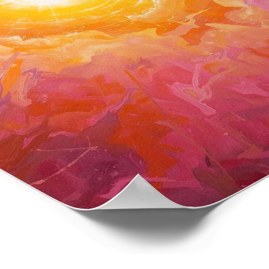 Radiant Sun Surrounding Swirling Clouds ポスター (角)