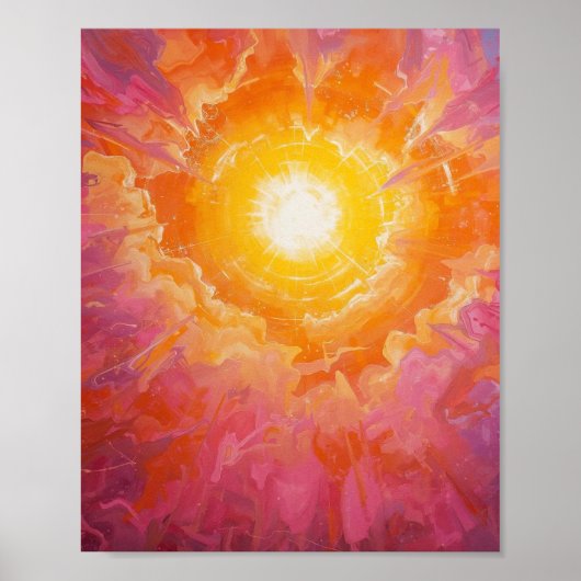 Radiant Sun Surrounding Swirling Clouds ポスター (正面)