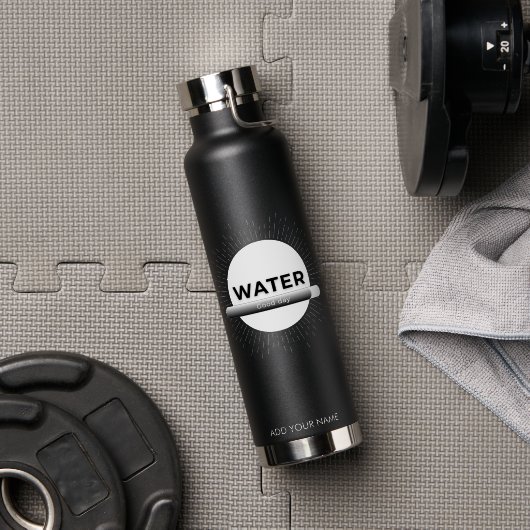 Radiant Sun Water Quote with Good Day Bar ウォーターボトル (ジム (回転後))