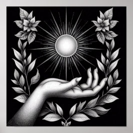 Radiant Sun with Botanical Touch and Feminine ポスター