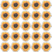 Radiant Sunflower Monogram Namesギフトステッカー シール (正面)