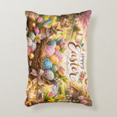 Radiant Sunrise Happy Easter アクセントクッション (正面(垂直))