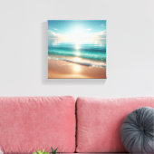 Radiant Tropical Beach with Sparkling Turquoise  キャンバスプリント (インサイチュ (リビング))