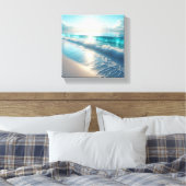 Radiant Turquoise Ocean Waves with Sparkling Sun  キャンバスプリント (インサイチュ (寝室))