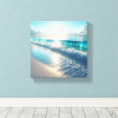 Radiant Turquoise Ocean Waves with Sparkling Sun  キャンバスプリント (インサイチュ (ウッドフロア))