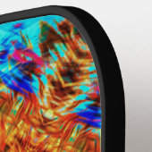 Radiant Vibrant Kaleidoscopic Sunburst Art  ピックルボールラケット (左詳細)