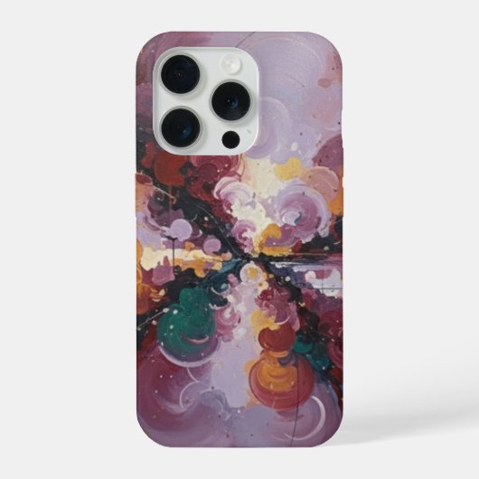 Radiant Whirl - Abstract Color Burst Iphone Case iPhoneケース (裏面)