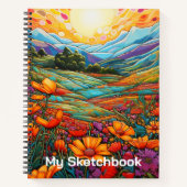 Radiant Wildflower Valley Art Sketchbook ノートブック (正面)