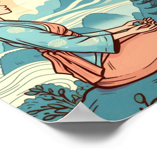 "Radiate Calm and自信"やる気を起こさせるプリント ポスター (角)