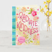 Radiate Kindness – Uplifting Hand Lettering カード (黄色い花)