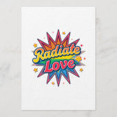 Radiate Love Retro Design – Positive Vibes  招待状 (正面)