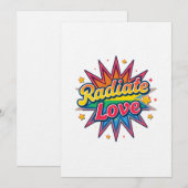 Radiate Love Retro Design – Positive Vibes  招待状 (正面/裏面)
