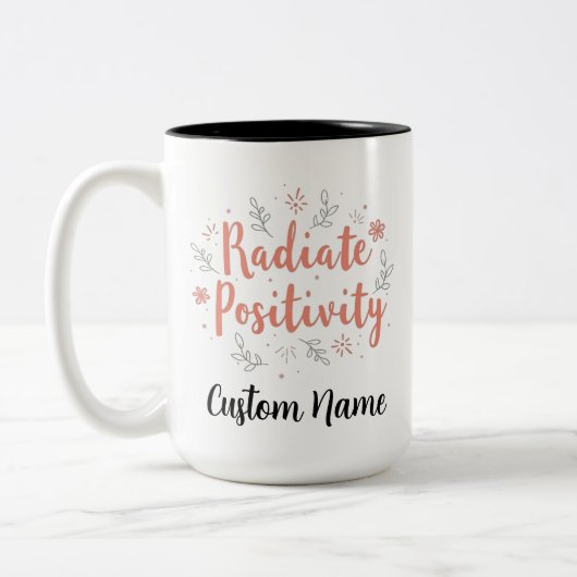 Radiate Positivity フラワー サンライト オーダーメイド ツートーンマグカップ (左)