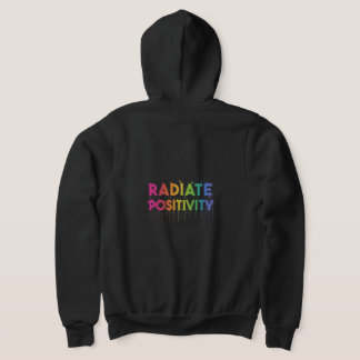 "Radiate Positivity"フルジップフード付きスウェットシャツ。T-シャツ パーカ