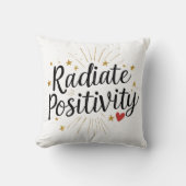 Radiate Positivity – Motivational Starry Quote クッション (正面)