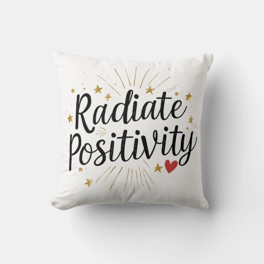 Radiate Positivity – Motivational Starry Quote クッション (正面)