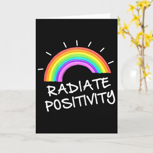 Radiate Positivity Rainbow Casual Funny  カード (黄色い花)