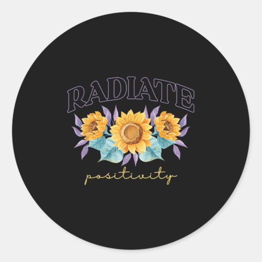Radiate Sitivity _ Flowers _ Motivation Kindness  ラウンドシール (正面)