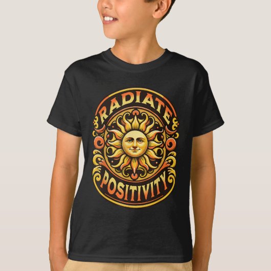 Radiate Sitivity Vintage Sun Insrational Motivatio Tシャツ (正面)