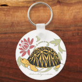 Radiated Tortoise Keychain (floral black) キーホルダー (正面)