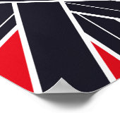 Radiating Black Stripes on Light Red Background ポスター (角)