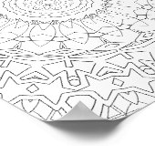 Radiating Star Petal Mandala Design ポスター (角)