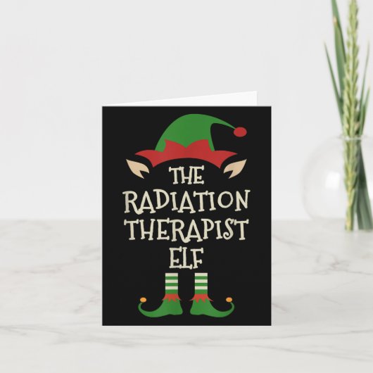 Radiation Therapist Elf Family Christmas Matching  カード (正面)