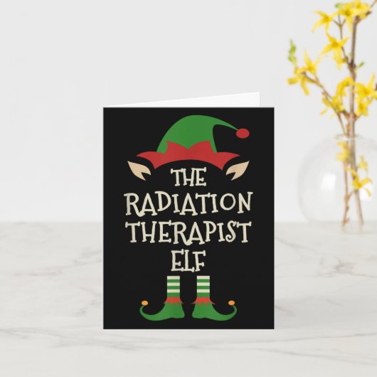 Radiation Therapist Elf Family Christmas Matching カード (黄色い花)
