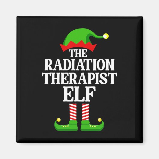 Radiation Therapist Elf Family Matching Group Chri マグネット (正面)