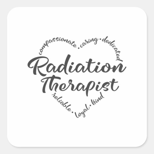 Radiation Therapist, radiation oncology スクエアシール (正面)