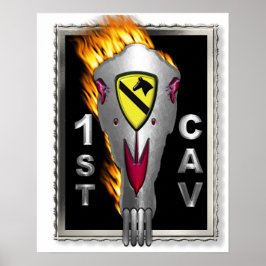 Radical Flaming Horse Skull 1st Cavalry Division ポスター