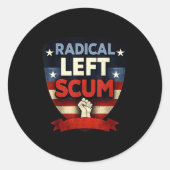 Radical Left S Funny Sarcastic Quote ラウンドシール (正面)
