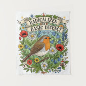 Radicalized by Basic Decency Aesthetic Art Bird タペストリー (正面)