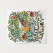 Radicalized by Basic Decency Aesthetic Art Bird タペストリー (正面(横))