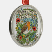 Radicalized by Basic Decency Aesthetic Art Bird メタルオーナメント (右)