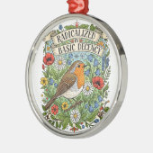 Radicalized by Basic Decency Aesthetic Art Bird メタルオーナメント (左)