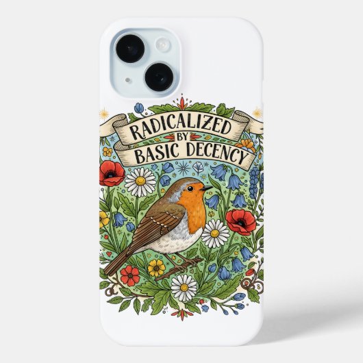 Radicalized by Basic Decency Aesthetic Art Bird Case-Mate iPhoneケース (裏面)
