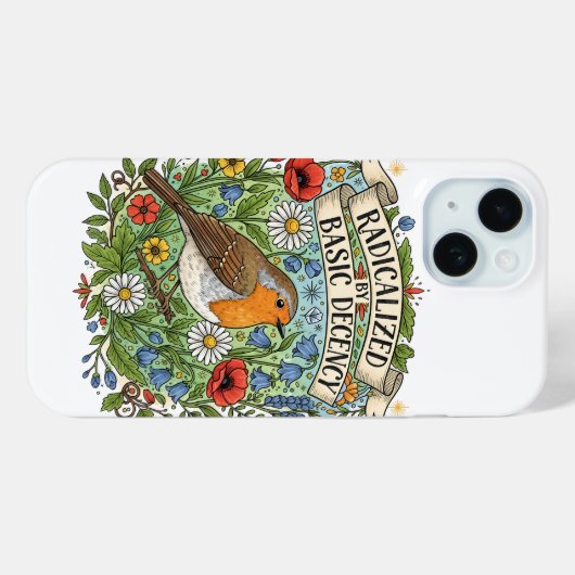 Radicalized by Basic Decency Aesthetic Art Bird Case-Mate iPhoneケース (裏面 (横))