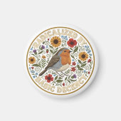 Radicalized by Basic Decency Bird Design – Vintage マグネット (正面)