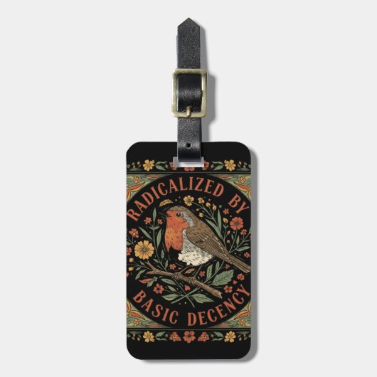 Radicalized by Basic Decency Bird Illustration  ラゲッジタグ (正面縦)